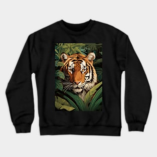 Jungle Tiger Face Crewneck Sweatshirt